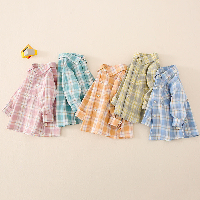 Baby Kid Boys Checked Shirts Wholesale 220819136