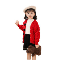 Load image into Gallery viewer, Baby Kid Girls Solid Color Flower Cardigan Knitwear Wholesale 220819178

