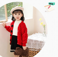 Load image into Gallery viewer, Baby Kid Girls Solid Color Flower Cardigan Knitwear Wholesale 220819178
