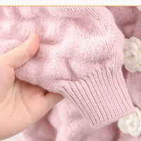 Load image into Gallery viewer, Baby Kid Girls Solid Color Flower Cardigan Knitwear Wholesale 220819178

