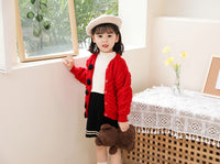 Load image into Gallery viewer, Baby Kid Girls Solid Color Flower Cardigan Knitwear Wholesale 220819178
