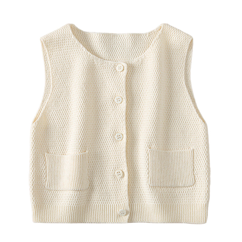 Baby Girls Solid Color Vests Waistcoats Wholesale 220819192