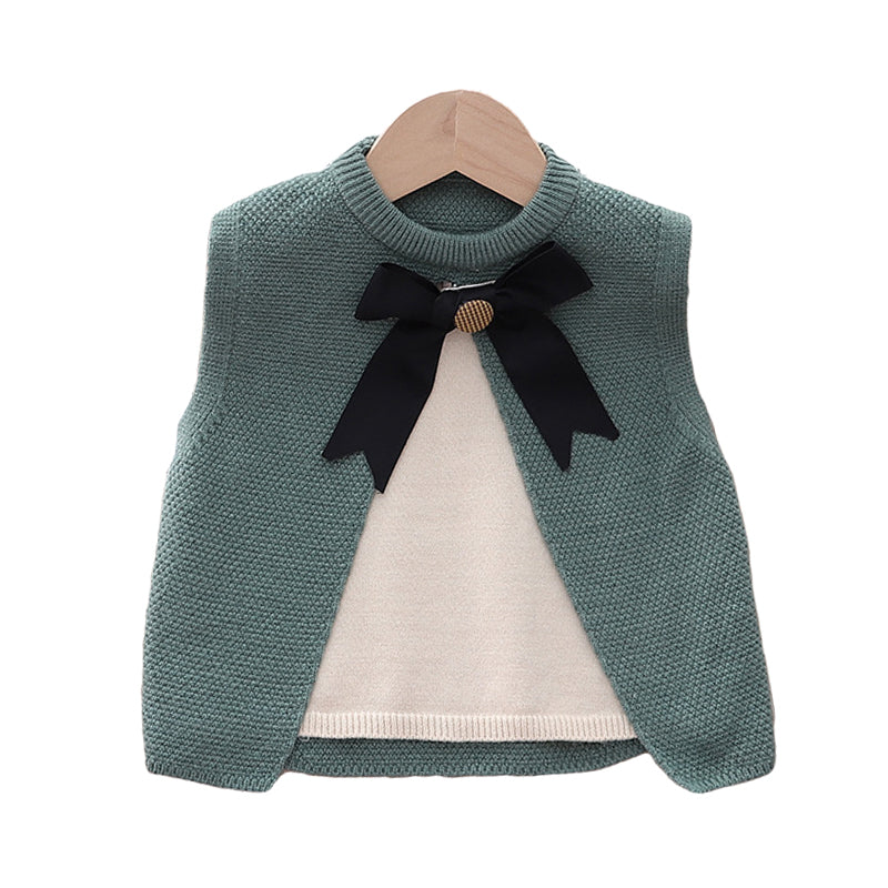 Baby Kid Girls Bow Vests Waistcoats Wholesale 220819209