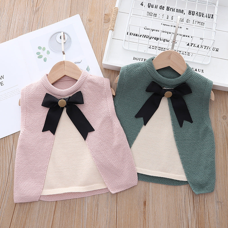 Baby Kid Girls Bow Vests Waistcoats Wholesale 220819209