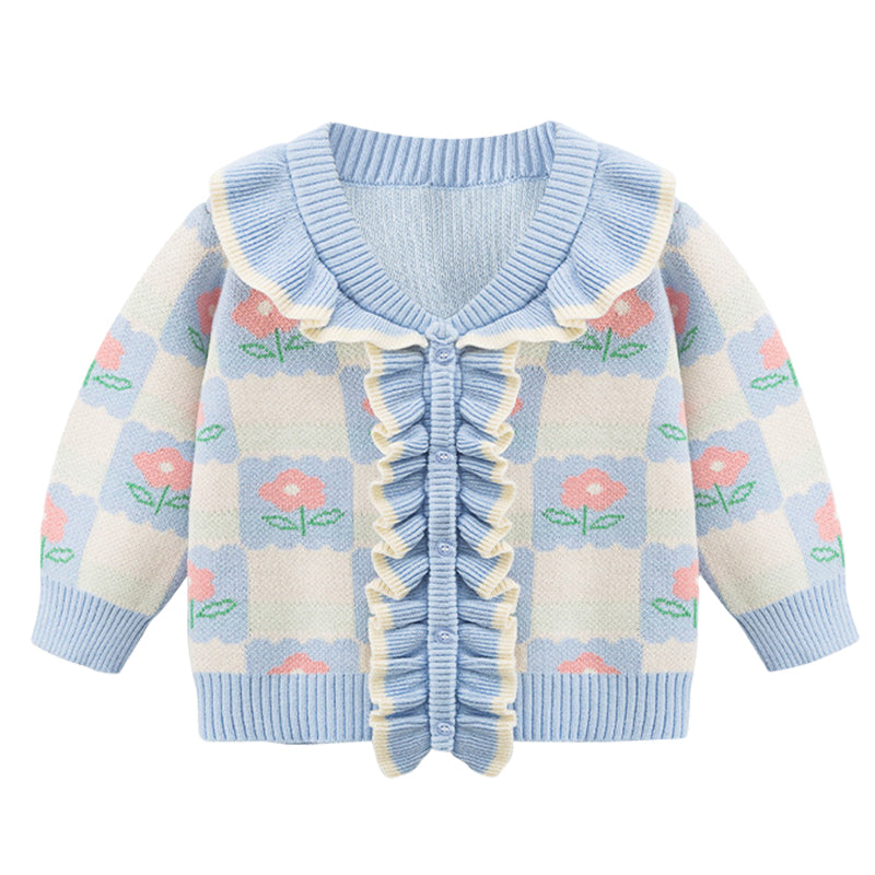 Baby Kid Girls Flower Cartoon Crochet Cardigan Wholesale 220819256