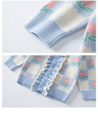 Load image into Gallery viewer, Baby Kid Girls Flower Cartoon Crochet Cardigan Wholesale 220819256
