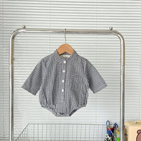 Load image into Gallery viewer, Baby Boys Checked Rompers Wholesale 220819301
