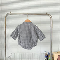 Load image into Gallery viewer, Baby Boys Checked Rompers Wholesale 220819301
