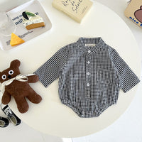 Load image into Gallery viewer, Baby Boys Checked Rompers Wholesale 220819301
