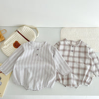 Load image into Gallery viewer, Baby Boys Striped Checked Rompers Wholesale 220819349
