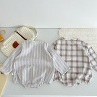 Load image into Gallery viewer, Baby Boys Striped Checked Rompers Wholesale 220819349
