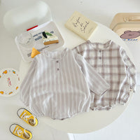 Load image into Gallery viewer, Baby Boys Striped Checked Rompers Wholesale 220819349
