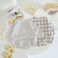 Load image into Gallery viewer, Baby Boys Striped Checked Rompers Wholesale 220819349
