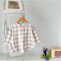 Load image into Gallery viewer, Baby Boys Striped Checked Rompers Wholesale 220819349
