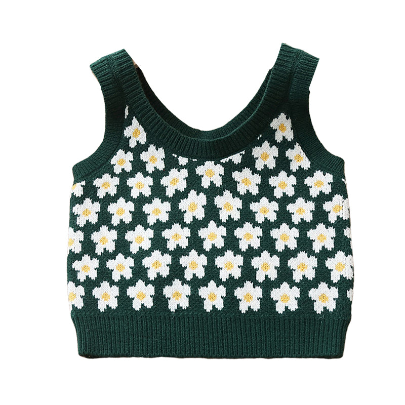 Baby Kid Girls Flower Crochet Vests Waistcoats Wholesale 220819350