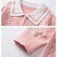 Load image into Gallery viewer, Baby Kid Girls Striped Crochet Cardigan Wholesale 220819366
