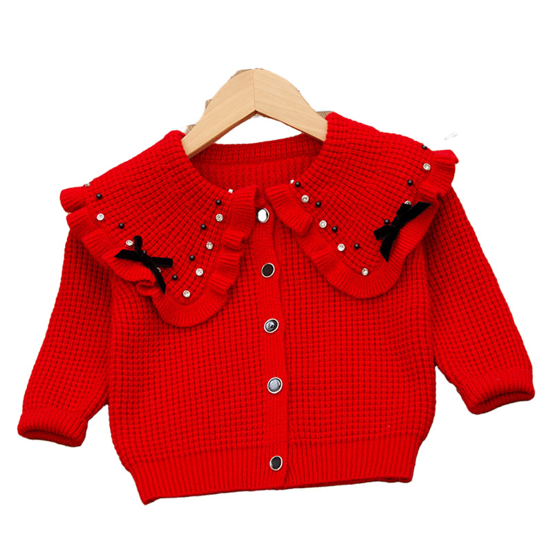 2 Pieces Set Baby Kid Girls Solid Color Cardigan And Checked Skirts Wholesale 220819373