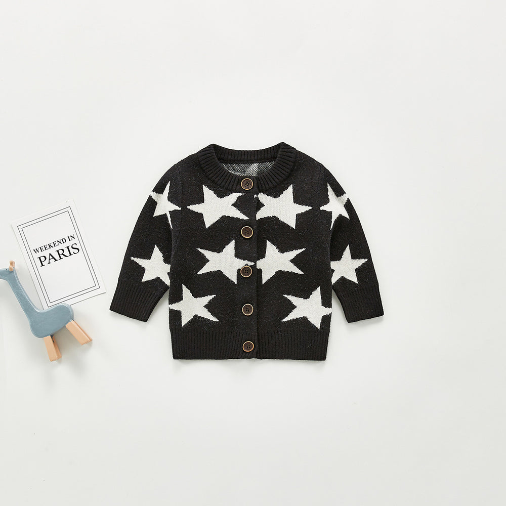 Baby Boys Star Crochet Cardigan Knitwear Wholesale 22081938