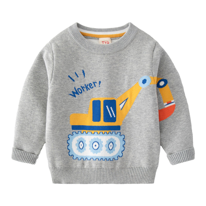 Baby Kid Boys Letters Car Cartoon Sweaters Knitwear Wholesale 220819398