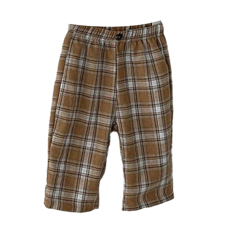 Baby Kid Unisex Checked Pants Wholesale 220819408