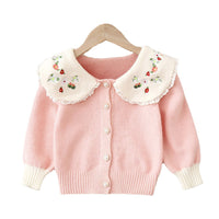 Load image into Gallery viewer, Baby Kid Girls Flower Embroidered Cardigan Knitwear Wholesale 220819409
