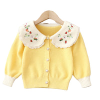 Load image into Gallery viewer, Baby Kid Girls Flower Embroidered Cardigan Knitwear Wholesale 220819409
