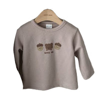 Load image into Gallery viewer, Baby Unisex Animals Cartoon Muslin&amp;Ribbed Print Tops Wholesale 220819453
