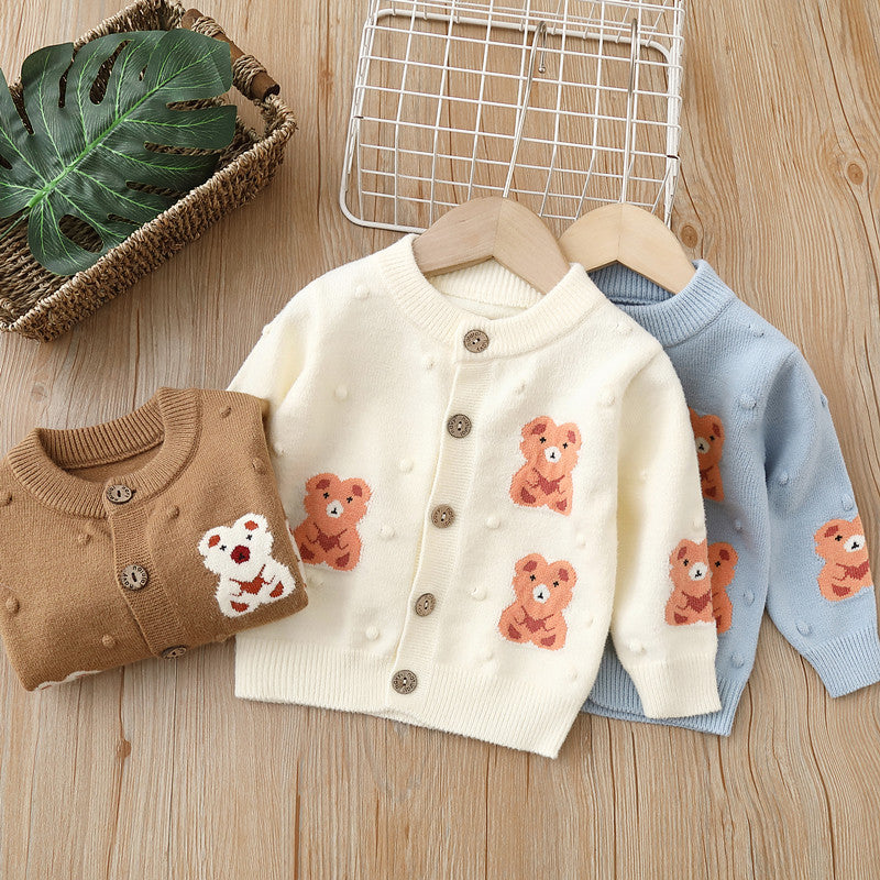 Baby Kid Girls Animals Cartoon Cardigan Knitwear Wholesale 220819471