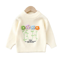 Load image into Gallery viewer, Baby Kid Girls Letters Flower Embroidered Sweaters Wholesale 220819473
