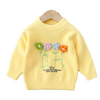 Load image into Gallery viewer, Baby Kid Girls Letters Flower Embroidered Sweaters Wholesale 220819473
