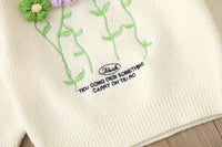 Load image into Gallery viewer, Baby Kid Girls Letters Flower Embroidered Sweaters Wholesale 220819473
