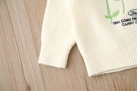 Load image into Gallery viewer, Baby Kid Girls Letters Flower Embroidered Sweaters Wholesale 220819473
