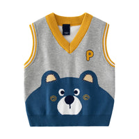 Load image into Gallery viewer, Kid Boys Color-blocking Cartoon Crochet Alphabet Vests Waistcoats Wholesale 220819498
