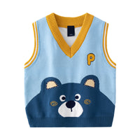 Load image into Gallery viewer, Kid Boys Color-blocking Cartoon Crochet Alphabet Vests Waistcoats Wholesale 220819498
