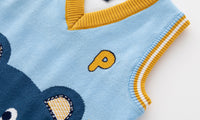 Load image into Gallery viewer, Kid Boys Color-blocking Cartoon Crochet Alphabet Vests Waistcoats Wholesale 220819498
