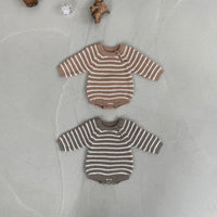 Load image into Gallery viewer, Baby Kid Unisex Striped Crochet Rompers Wholesale 220819520
