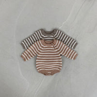 Load image into Gallery viewer, Baby Kid Unisex Striped Crochet Rompers Wholesale 220819520
