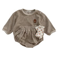 Load image into Gallery viewer, 2 Pieces Set Baby Kid Boys Cartoon Tops And Solid Color Shorts Wholesale 220819531
