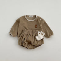 Load image into Gallery viewer, 2 Pieces Set Baby Kid Boys Cartoon Tops And Solid Color Shorts Wholesale 220819531
