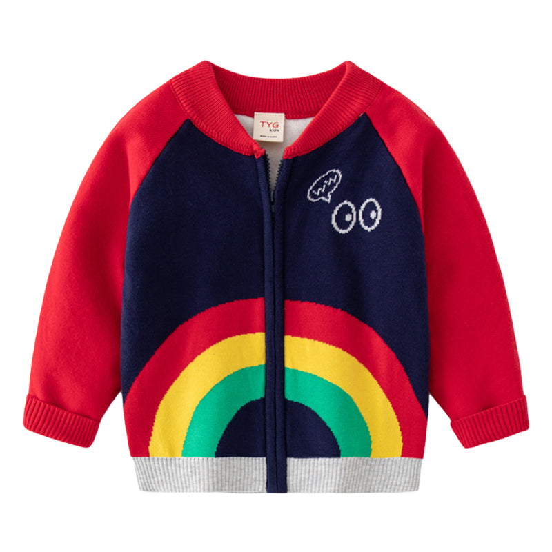 Baby Kid Girls Rainbow Cartoon Jackets Outwears Wholesale 220819545