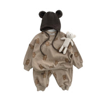 Load image into Gallery viewer, 2 Pieces Set Baby Kid Unisex Letters Animals Print Tops And Pants Wholesale 220819571
