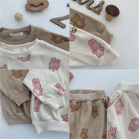 Load image into Gallery viewer, 2 Pieces Set Baby Kid Unisex Letters Animals Print Tops And Pants Wholesale 220819571
