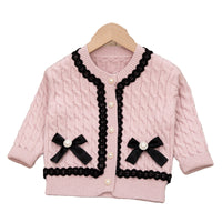 Load image into Gallery viewer, 2 Pieces Set Baby Kid Girls Bow Cardigan And Solid Color Skirts Wholesale 220819593
