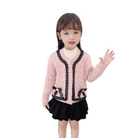 Load image into Gallery viewer, 2 Pieces Set Baby Kid Girls Bow Cardigan And Solid Color Skirts Wholesale 220819593

