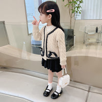 Load image into Gallery viewer, 2 Pieces Set Baby Kid Girls Bow Cardigan And Solid Color Skirts Wholesale 220819593
