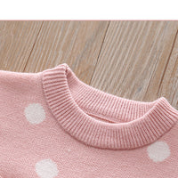 Load image into Gallery viewer, 2 Pieces Set Baby Kid Girls Polka dots Crochet Sweaters And Skirts Wholesale 220823128
