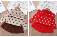 Load image into Gallery viewer, 2 Pieces Set Baby Kid Girls Polka dots Crochet Sweaters And Skirts Wholesale 220823128
