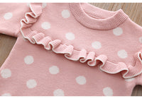 Load image into Gallery viewer, 2 Pieces Set Baby Kid Girls Polka dots Crochet Sweaters And Skirts Wholesale 220823128
