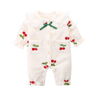 Load image into Gallery viewer, Baby Girls Fruit Bow Lace Jumpsuits Wholesale 220823150
