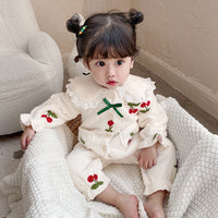 Load image into Gallery viewer, Baby Girls Fruit Bow Lace Jumpsuits Wholesale 220823150

